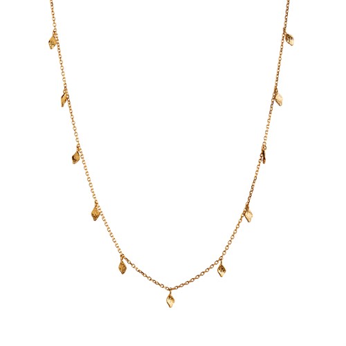 Stine A Halskæde guld forgyldt med små blade_tout petit Ile de lamour necklace gold_2030-02-OS